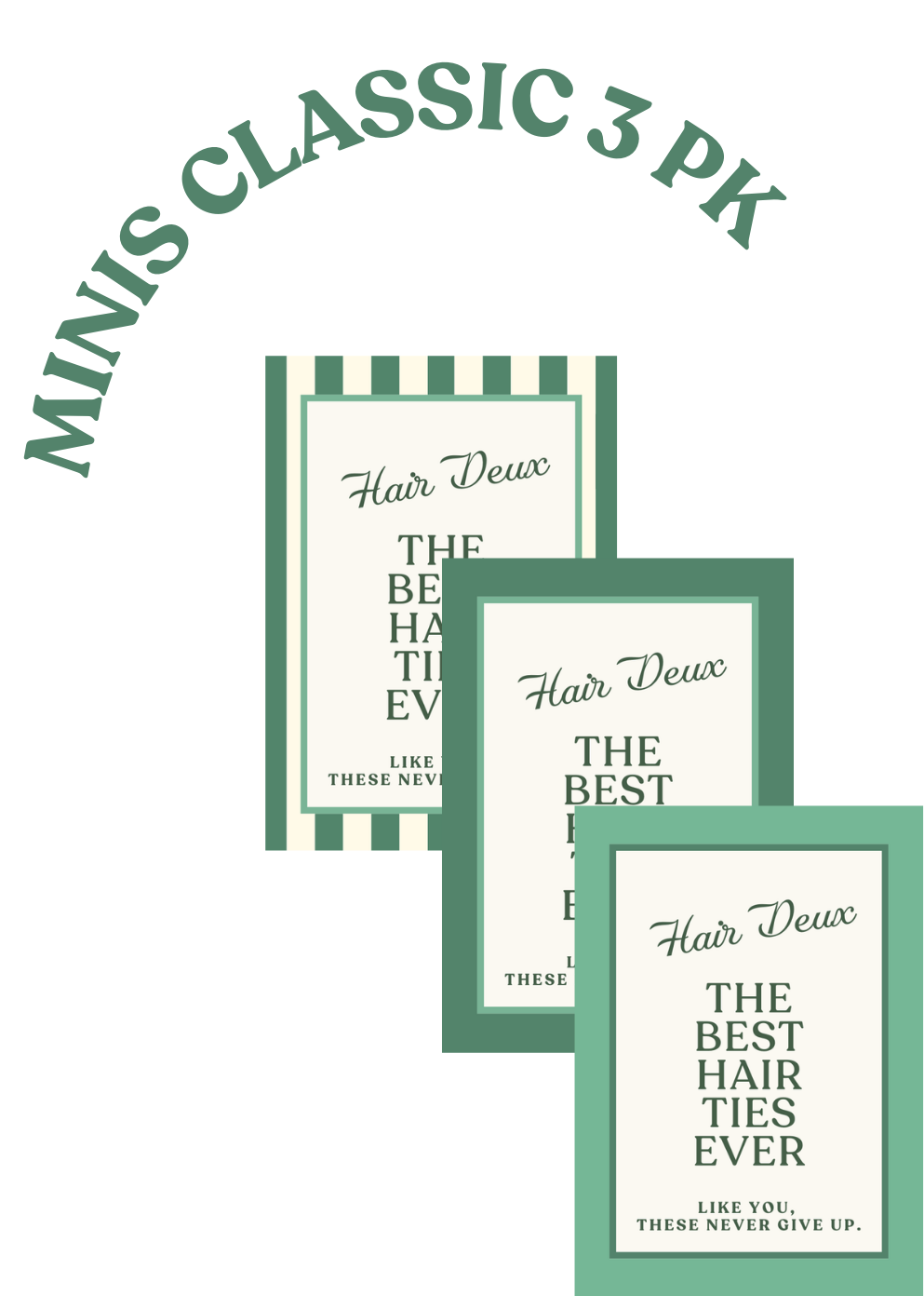 MINIS ASSORTED CLASSIC GREEN 3 PK- 6 ties