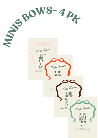 MINIS HAIR DEUX BOWS- 4 PK- 8 ties